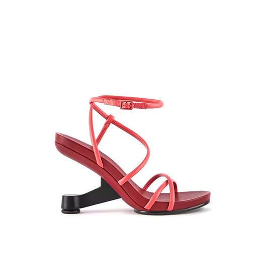 Gladys Red Open Toes Sandals