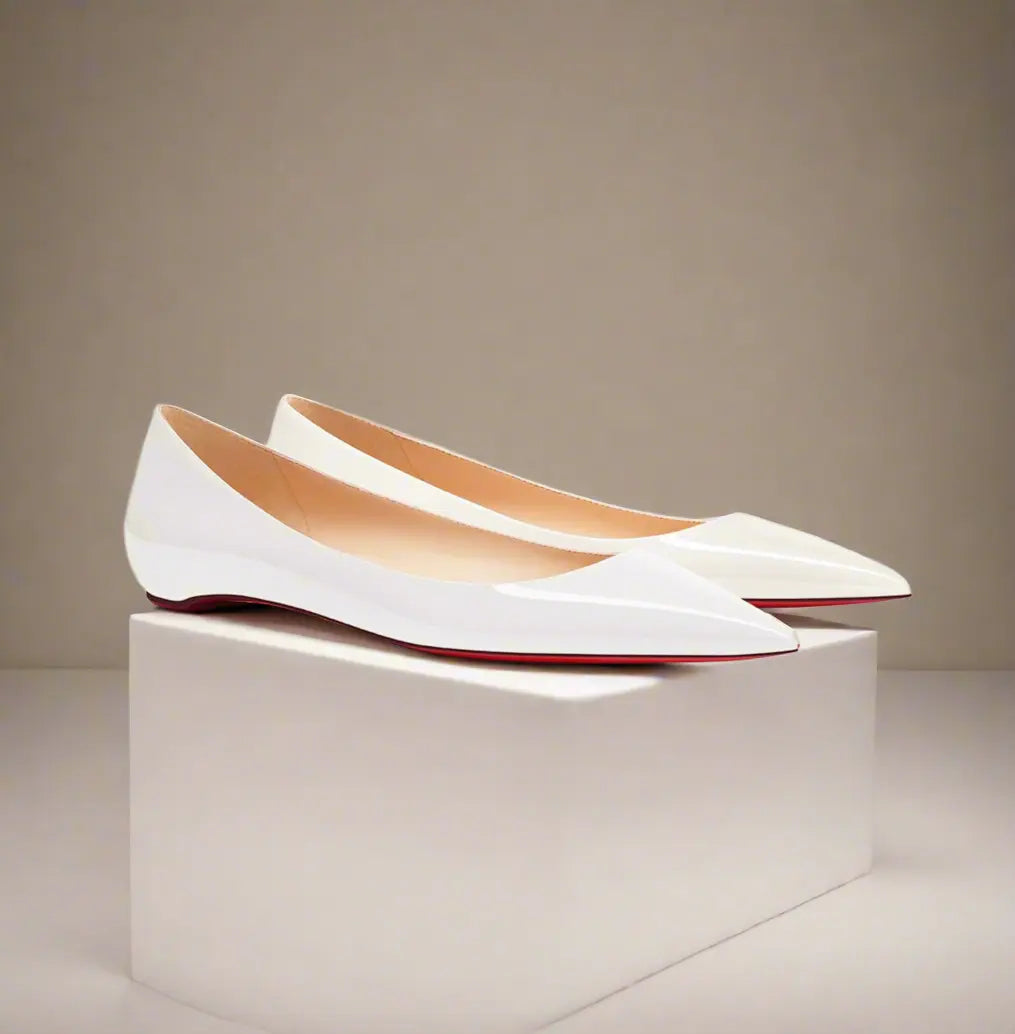 Sade Cream White Flat Pump - Queen Sheila Brand 