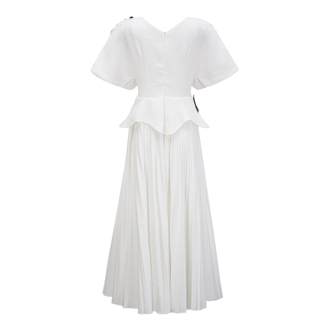 Queen Sheila White Rose Appliqué Maxi Dress