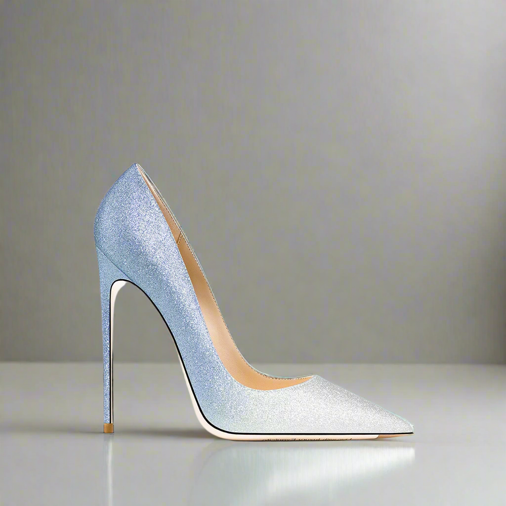 Josephine Silver-Pink Sequin Beige Bottom Heels