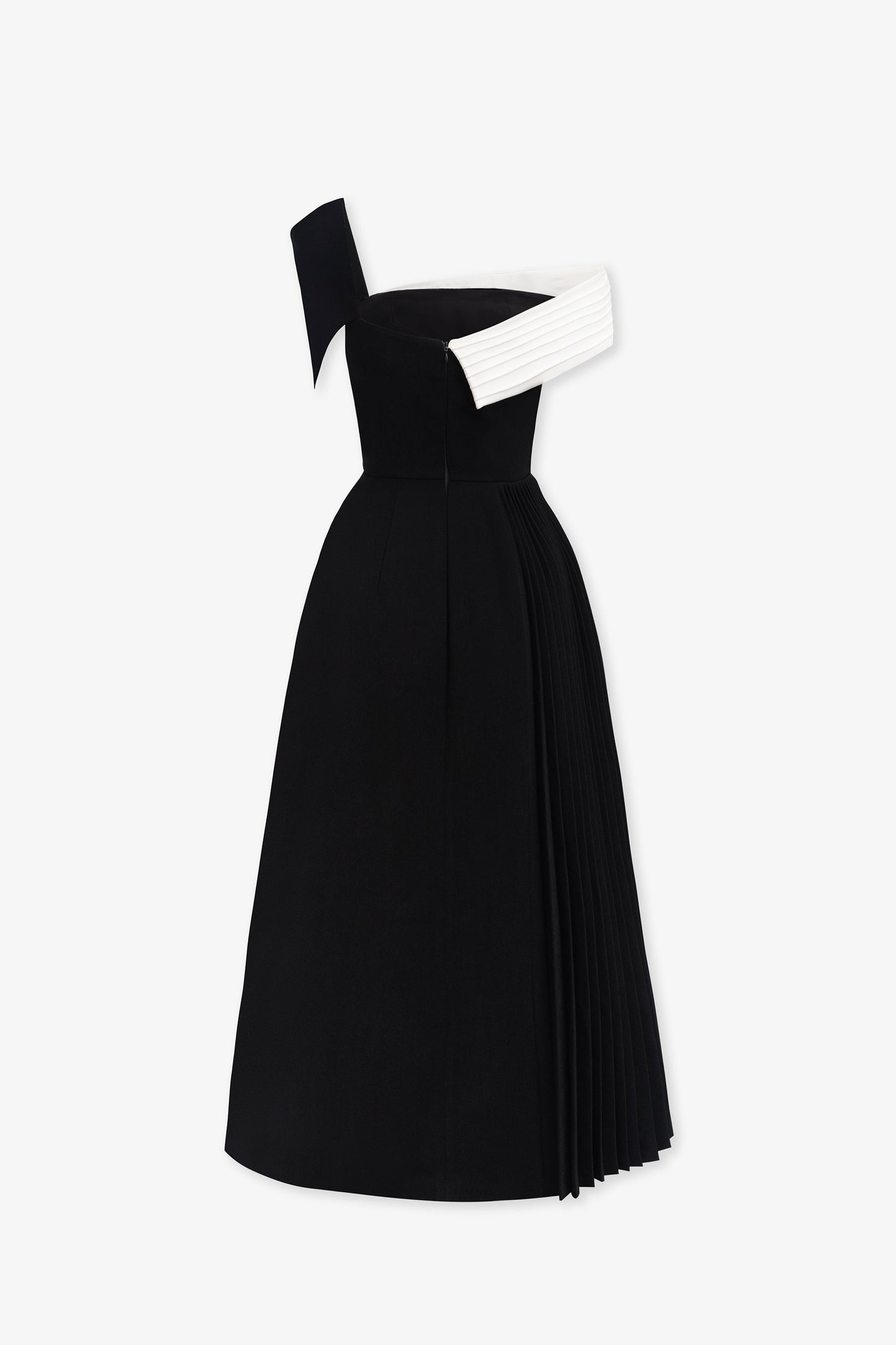 Miranda Black Off-Shoulder Midi Dress