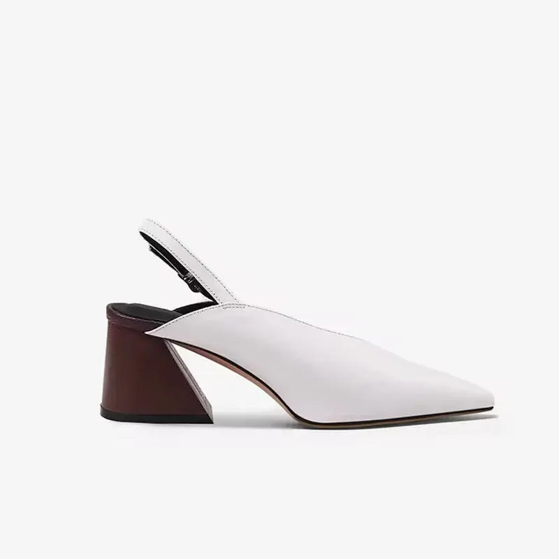 Arbela White Slingback Pump   Queen Sheila Brand