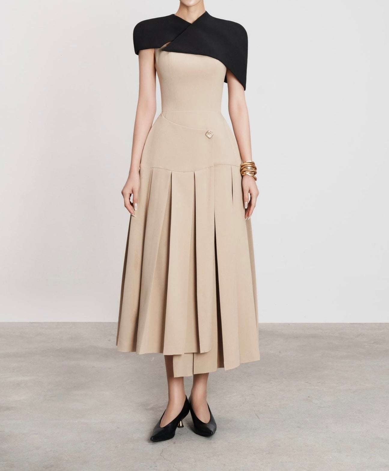 Mandisa Pleated Midi Dress