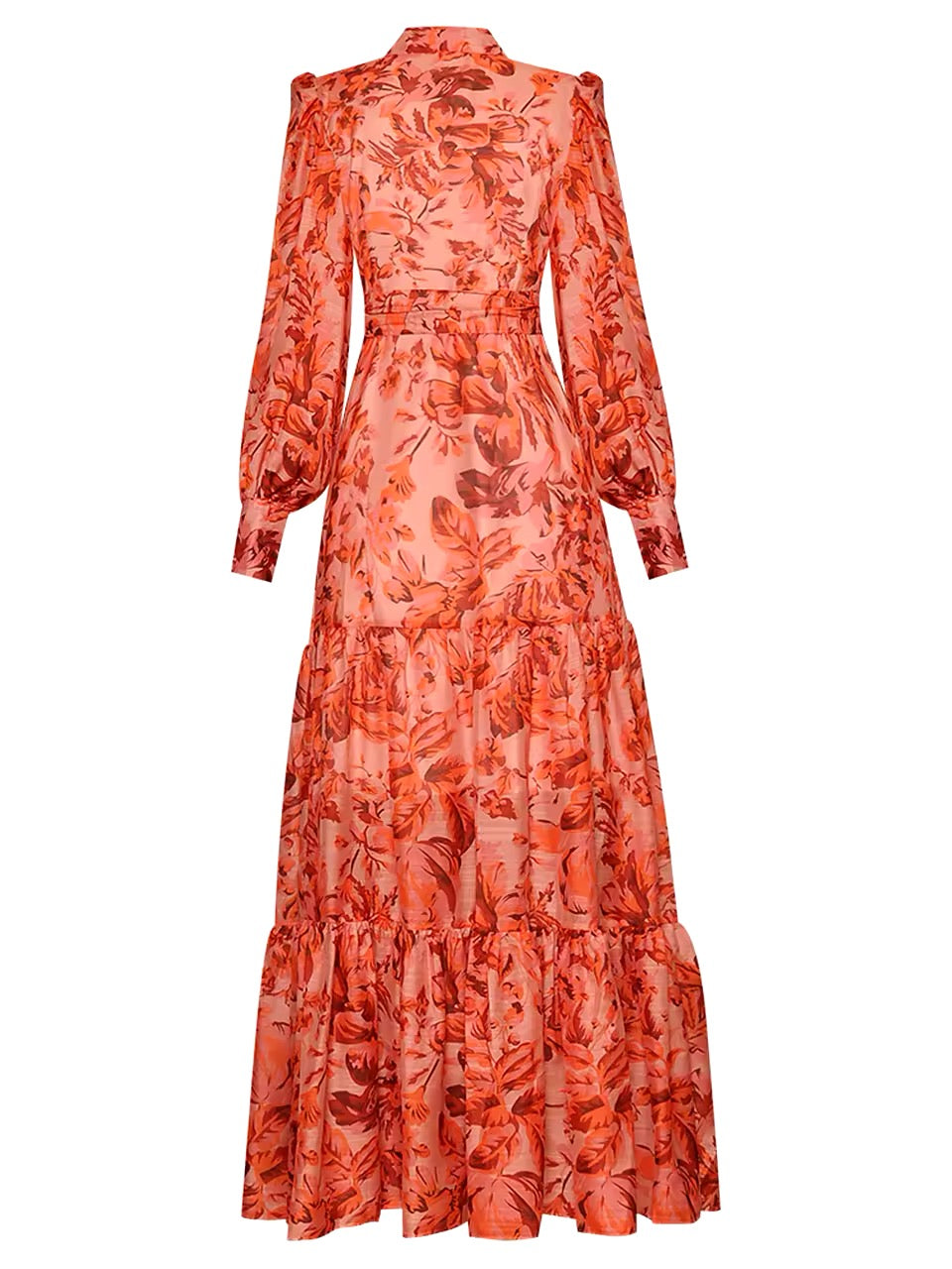 Kieryn Floral Lantern Sleeves Maxi Dress