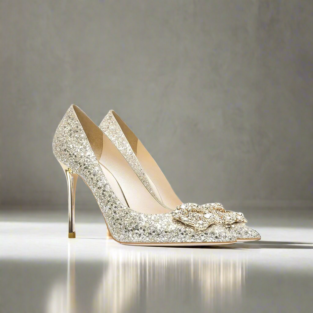 Tamil Gold Sequin Heels