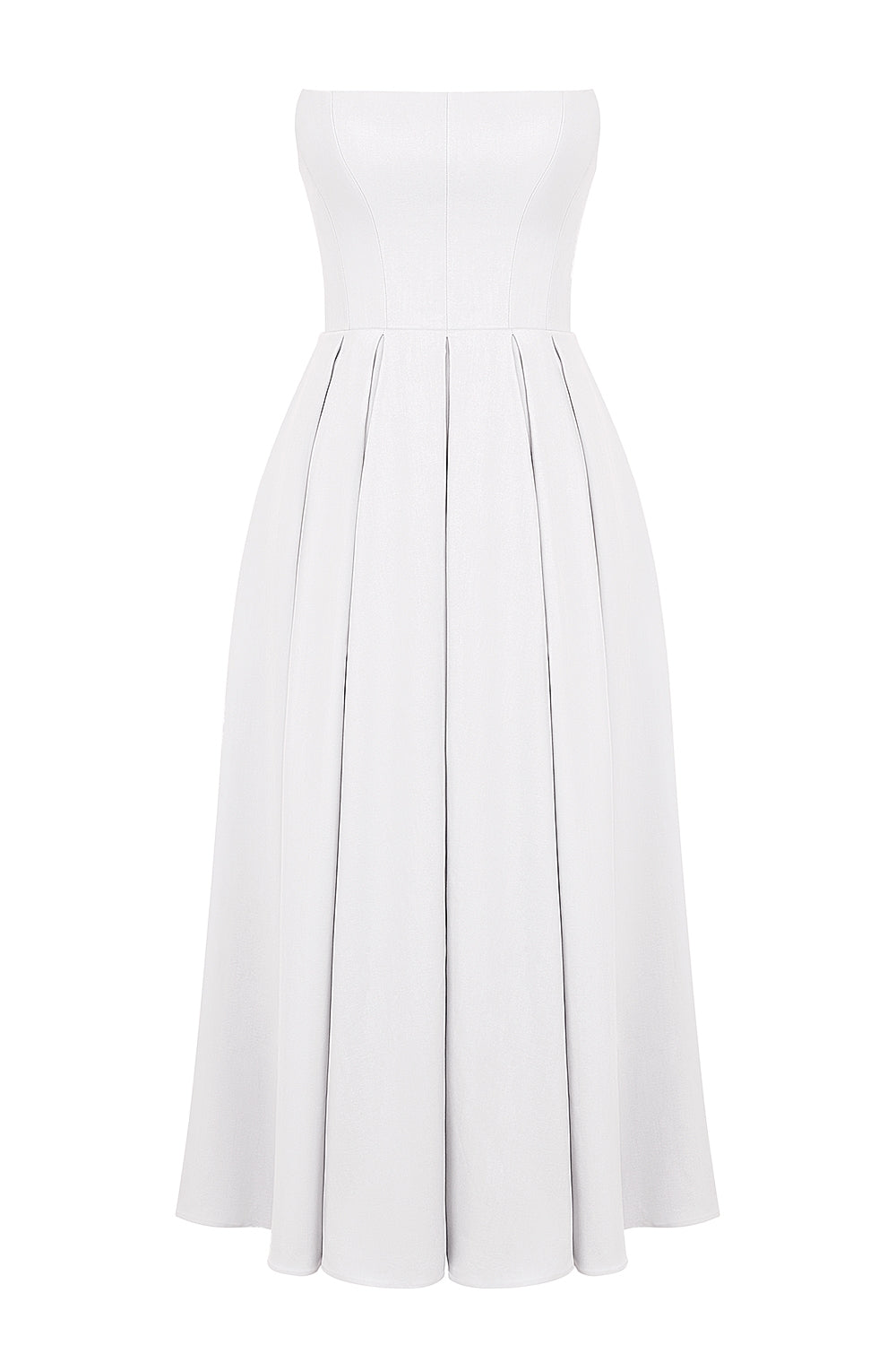 Elize White Strapless Midi Dress