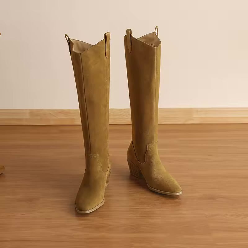 Sia Natural Western Knee High Boots