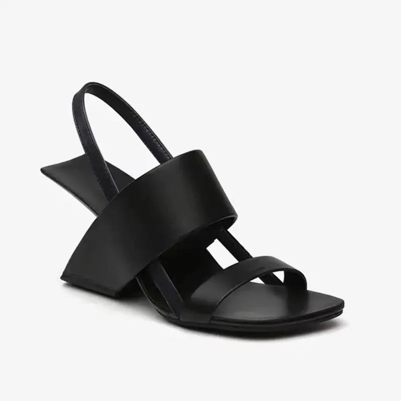 Pam Black Open Toe Sandals   Queen Sheila Brand