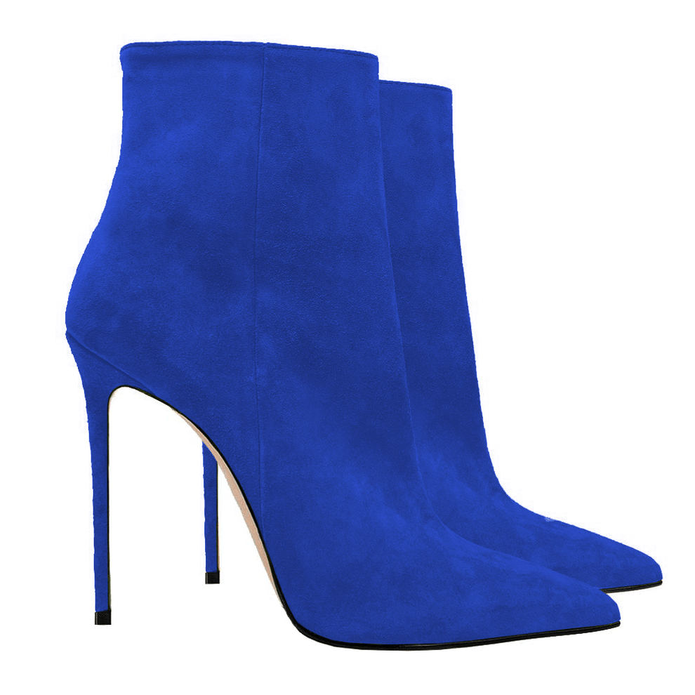 Nala Flock Blue Ankle Boots