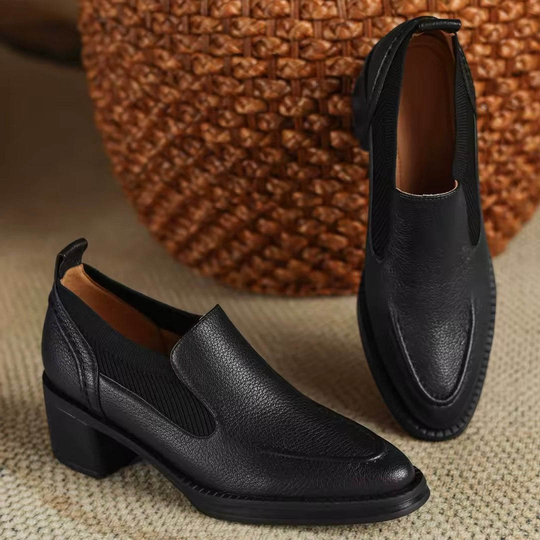 Katherine Black Leather Loafers