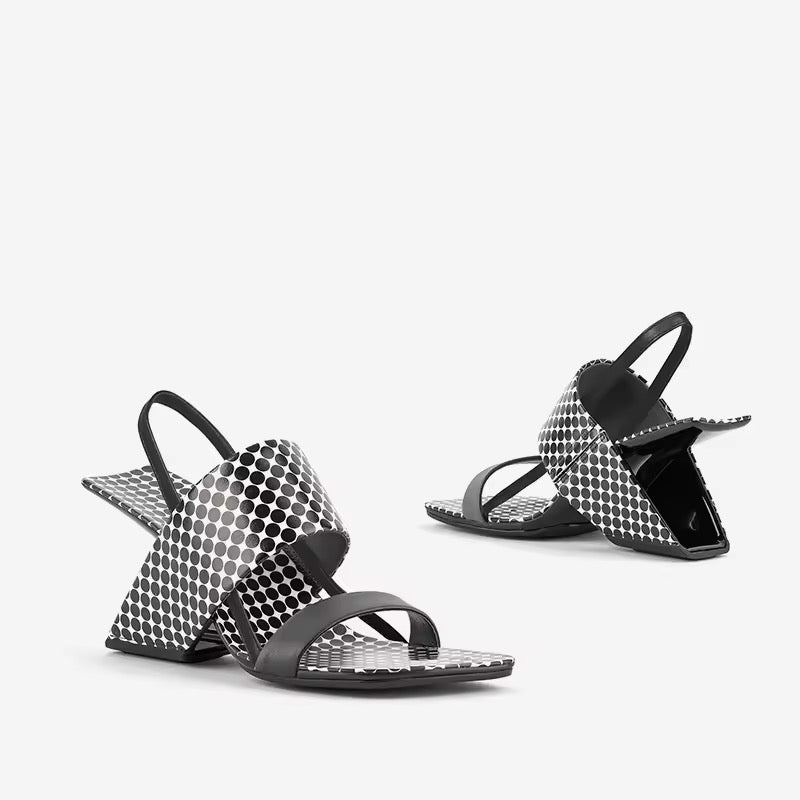 Pam Polka Dot Square Toe Sandals