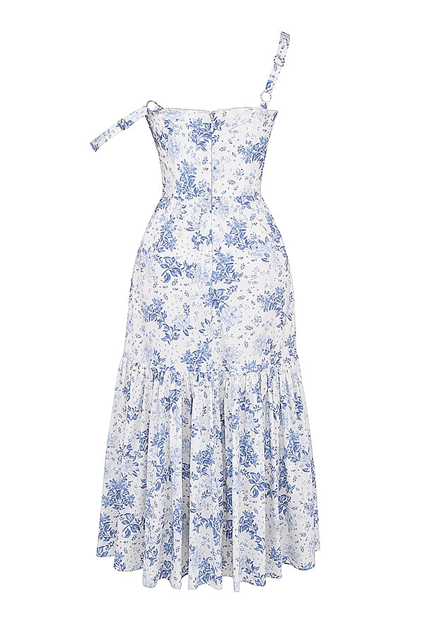 Raphaelle Blue Print Midi Sundress