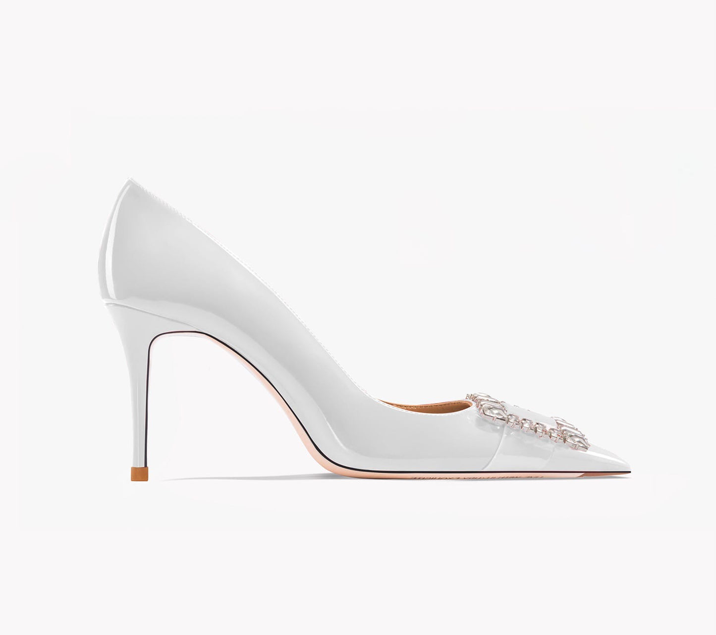 Micaela White Crystal Pump Heels