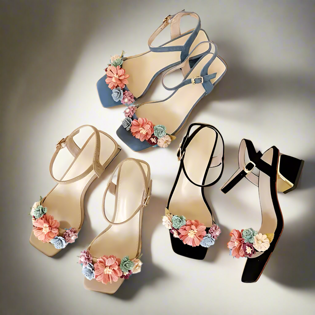 Jessamy Flower Flock Sandals