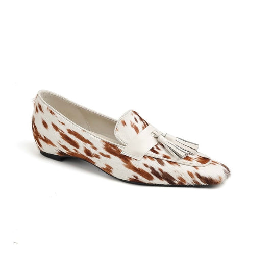 Marie Square Toe Pony Hair Loafers