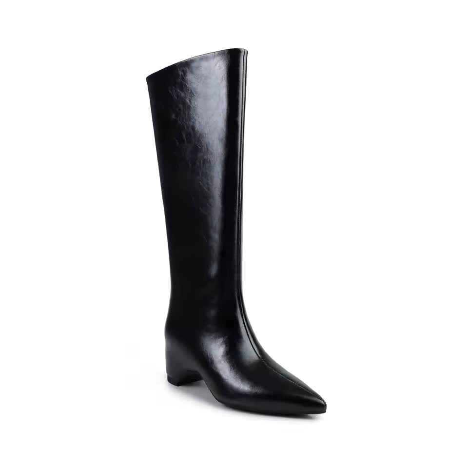 Lauren Pointed Toe Wedge Knee High Boots