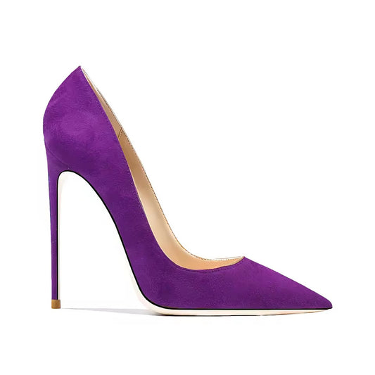 Tabitha Flock Purple Heels
