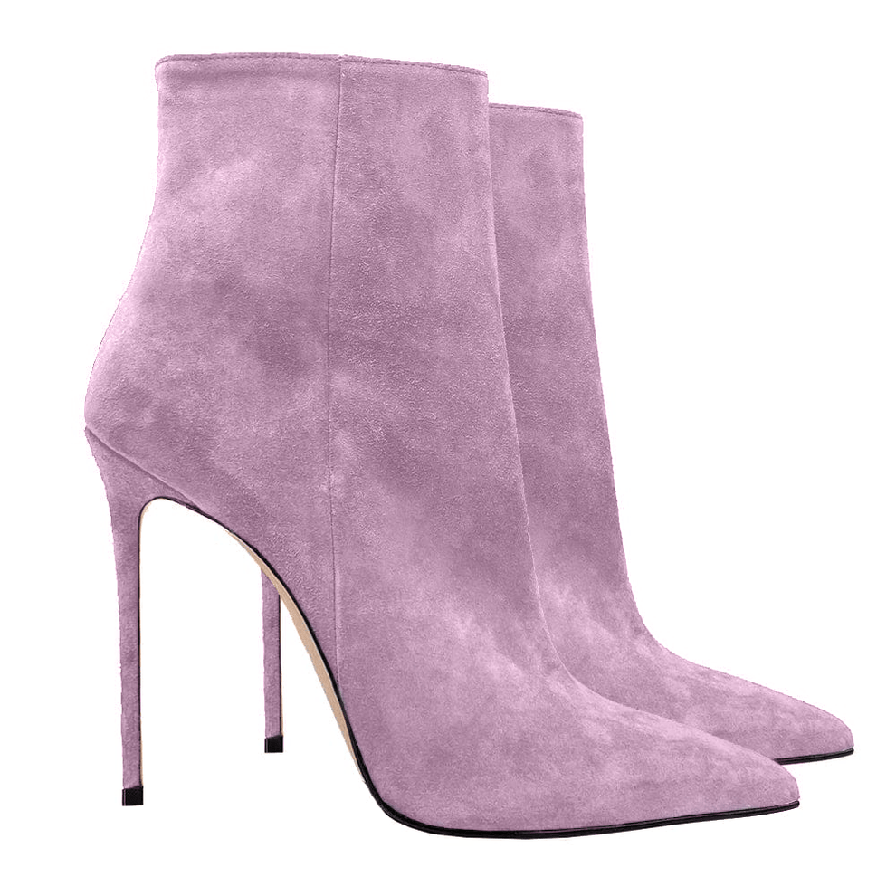 Nala Flock Lilac Ankle Boots