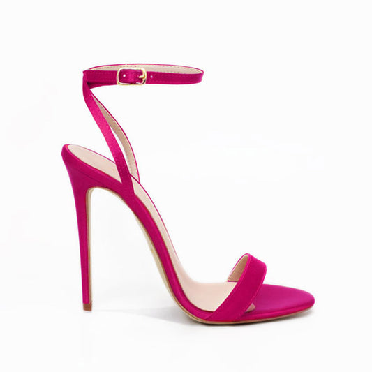 Sihle Pink Satin Lace-Up Sandals