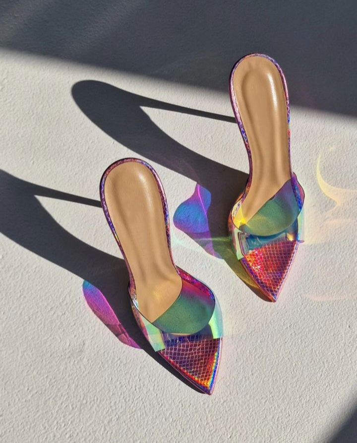 Kiki Pointed PVC lilac Mules