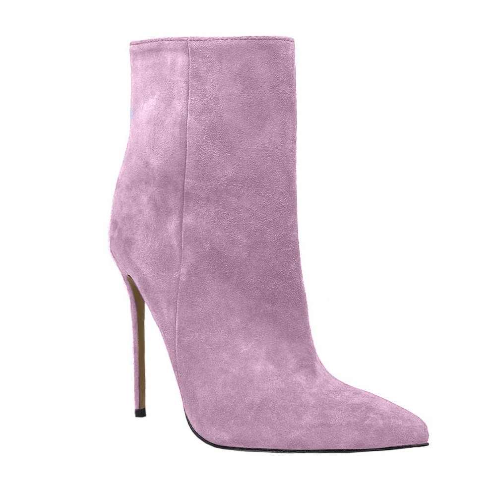 Nala Flock Lilac Ankle Boots