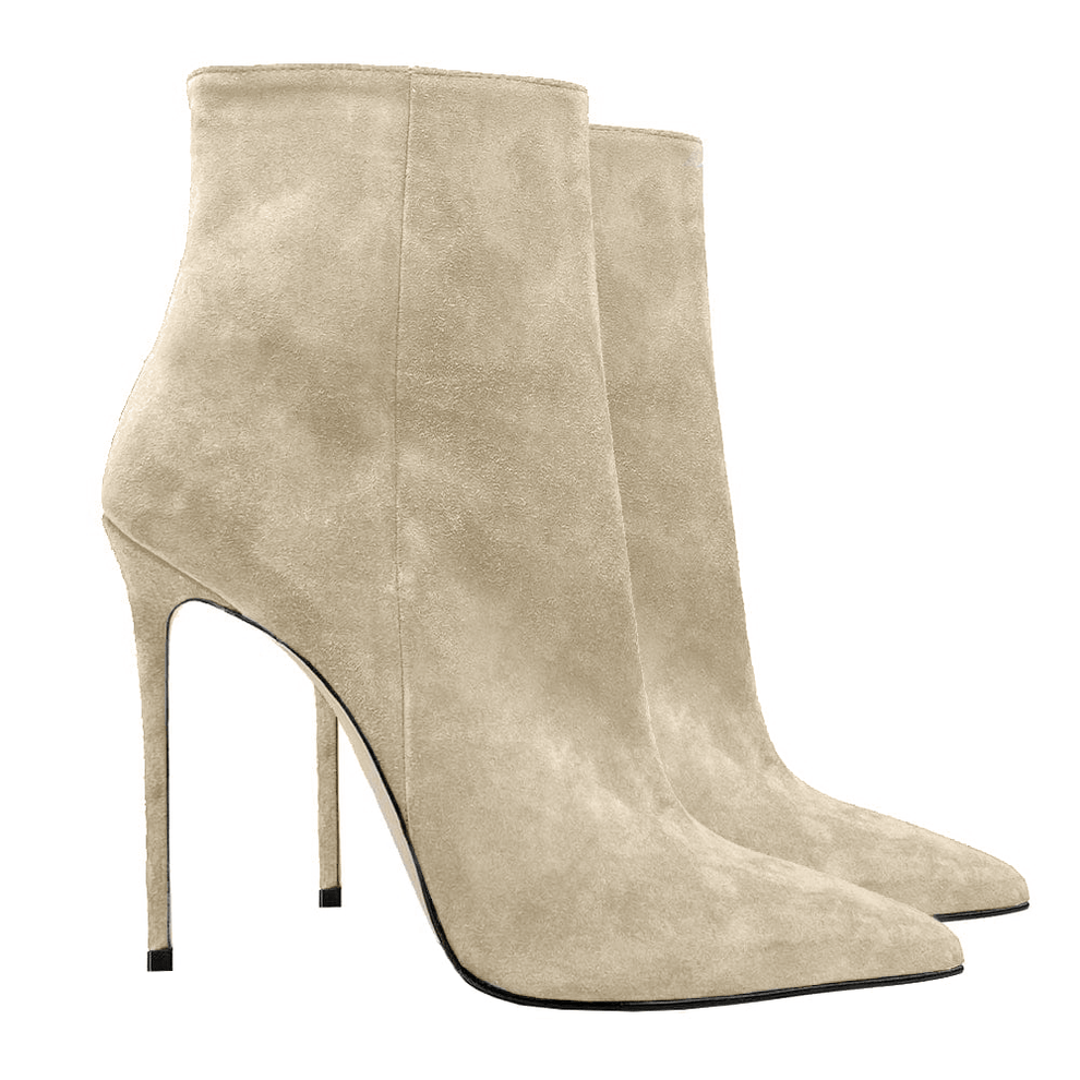 Nala Flock Cream-white Ankle Boots