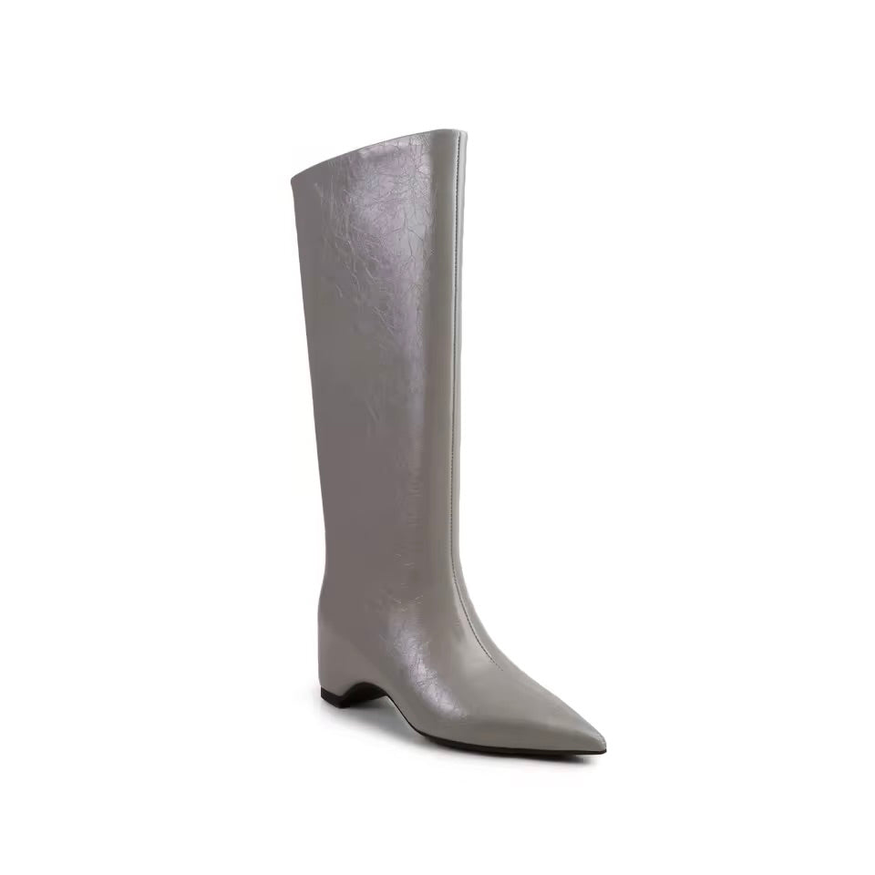 Lauren Pointed Toe Wedge Knee High Boots