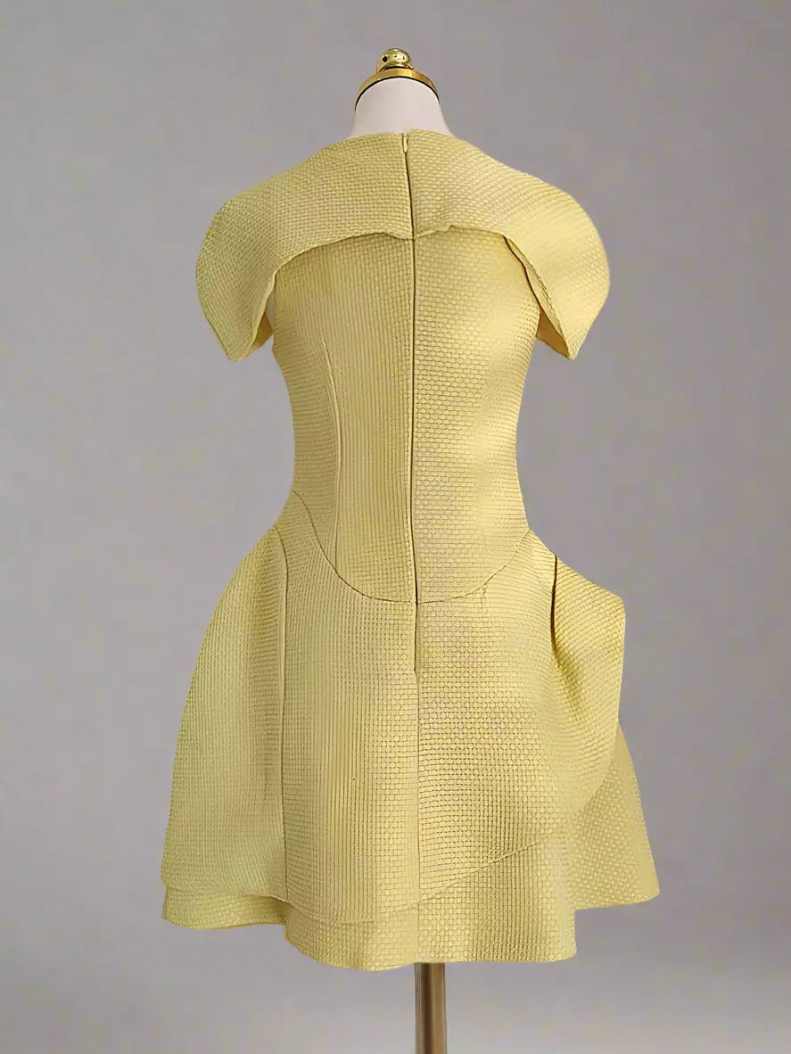 Aasta Mustard Tweed Dress   Queen Sheila Brand