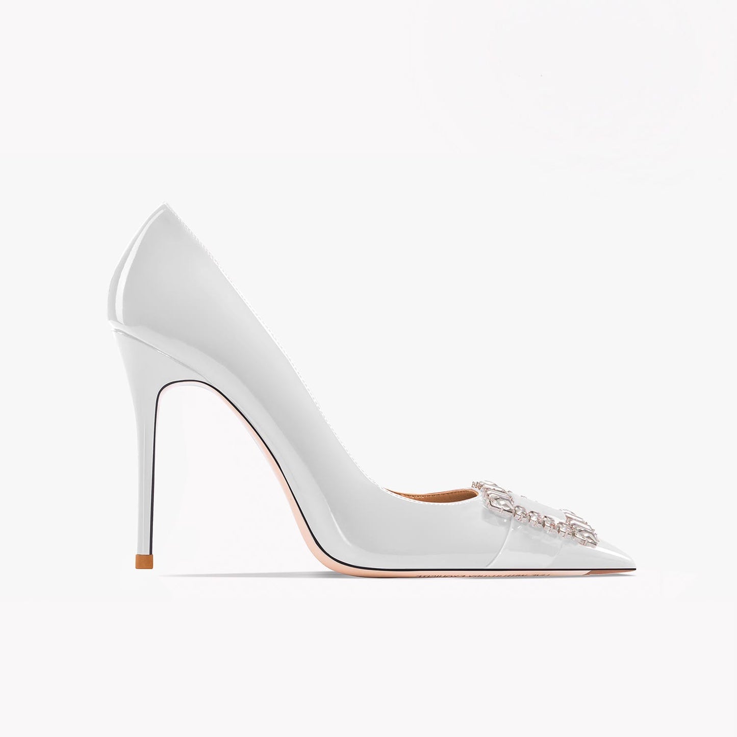 Micaela White Crystal Pump Heels