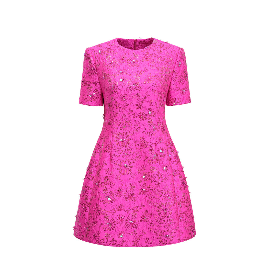 Zhuri Floral-Appliqué Embellished Mini Dress