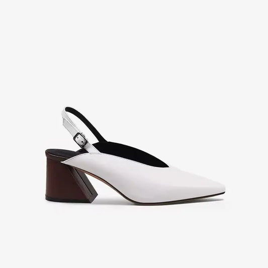 Arbela White Slingback Pump   Queen Sheila Brand