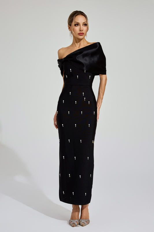Mandisa Black Diamond Bandage Maxi Dress