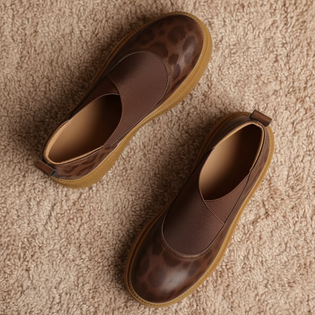 Vera Leopard Leather Platform Loafers