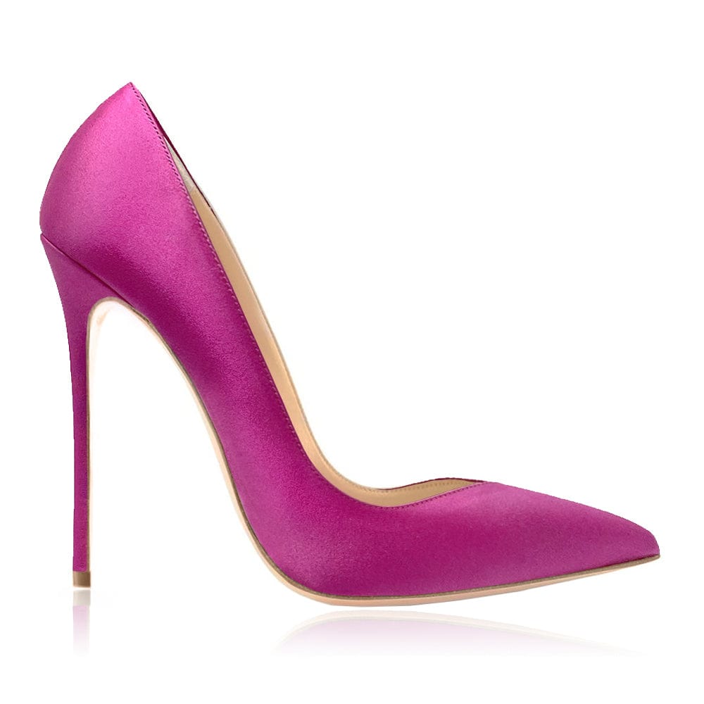 Alima Pink Satin Leather Heels