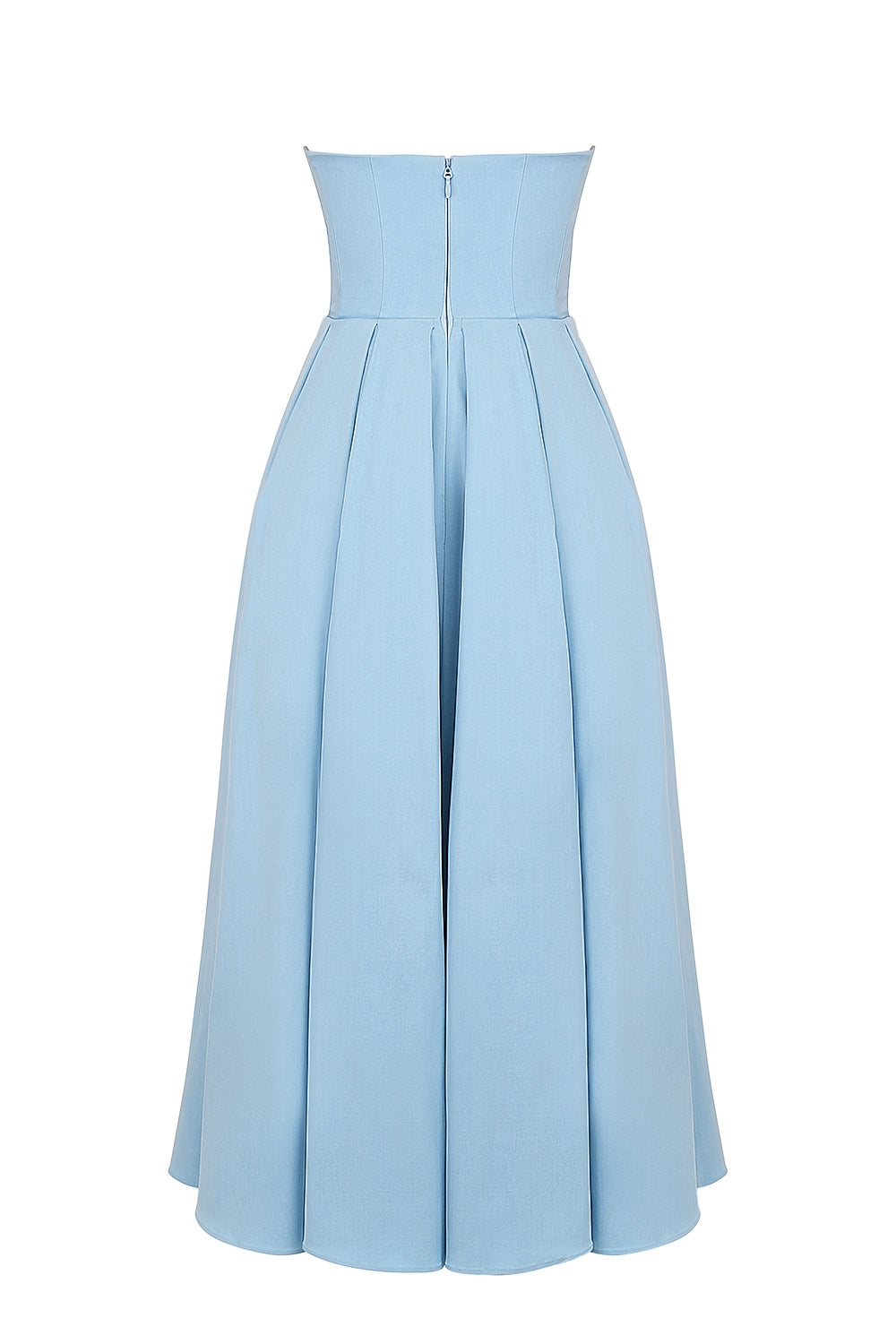 Elize Tuscan Blue Strapless Midi Dress