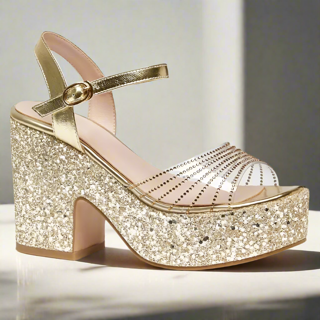 Stella Gold Platform Sandals