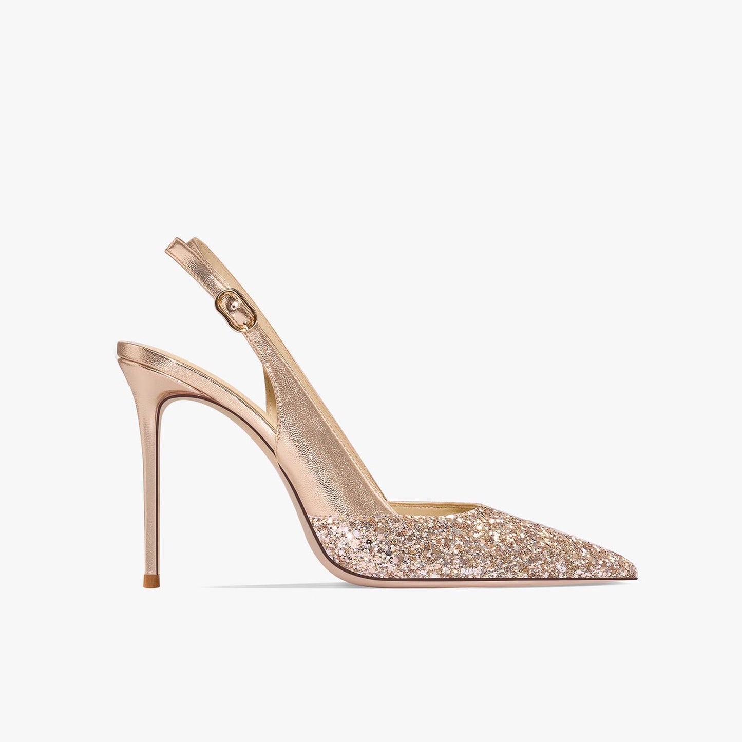Ariella Gold Glitter Slingback Sandals