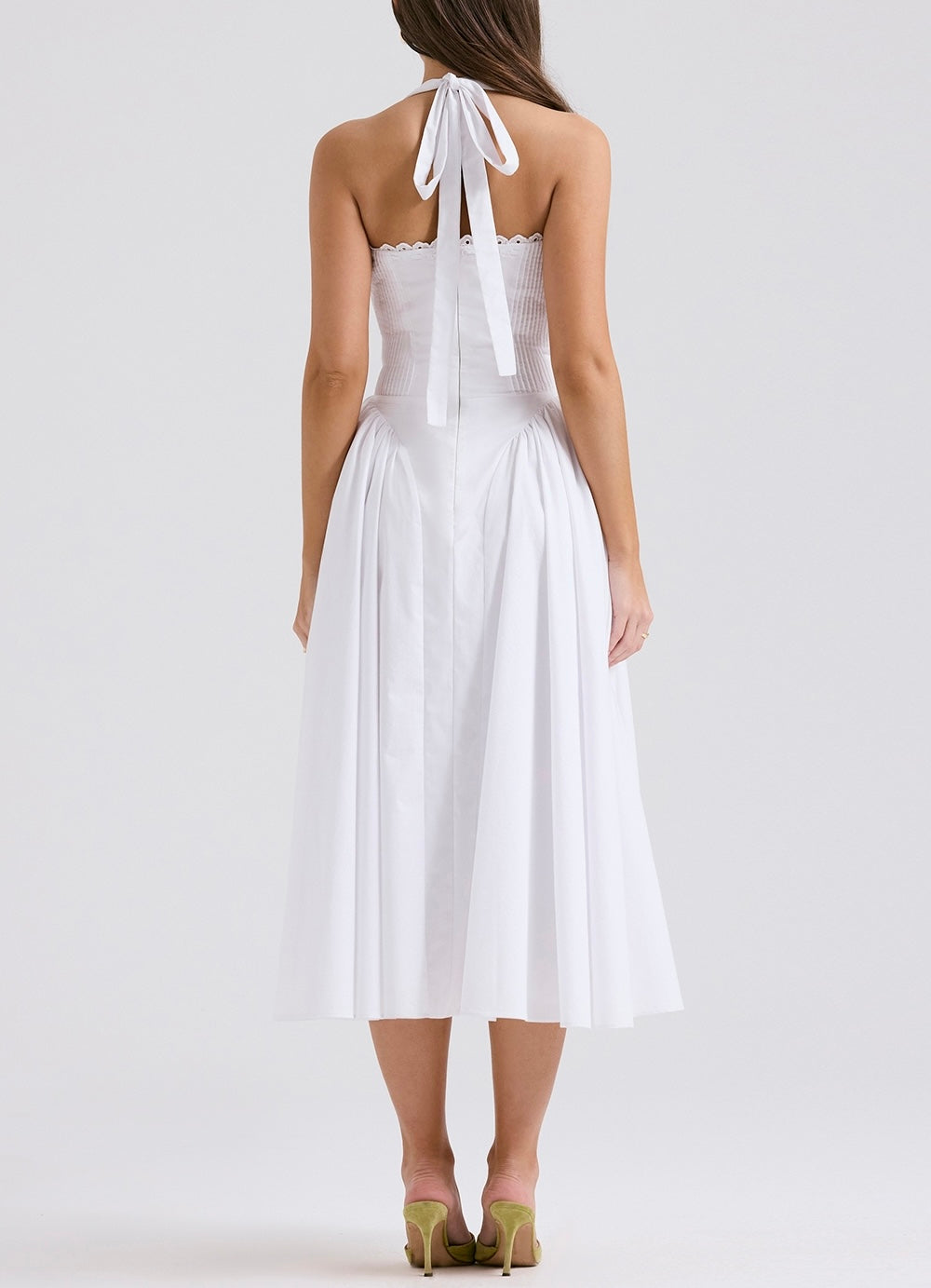 Christina White Halter Midi Dress