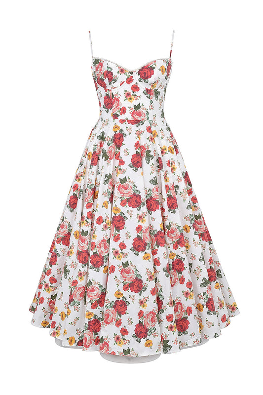 Esme Rose Print Tulle Midi Dress