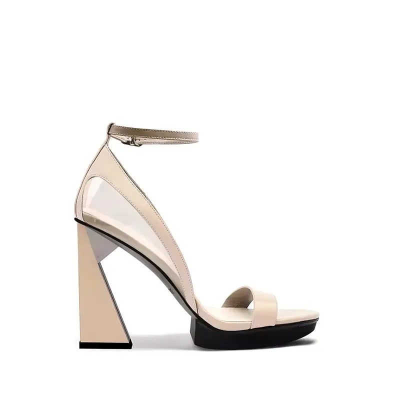 Amanda Apricot Peep Toe Sandals   Queen Sheila Brand