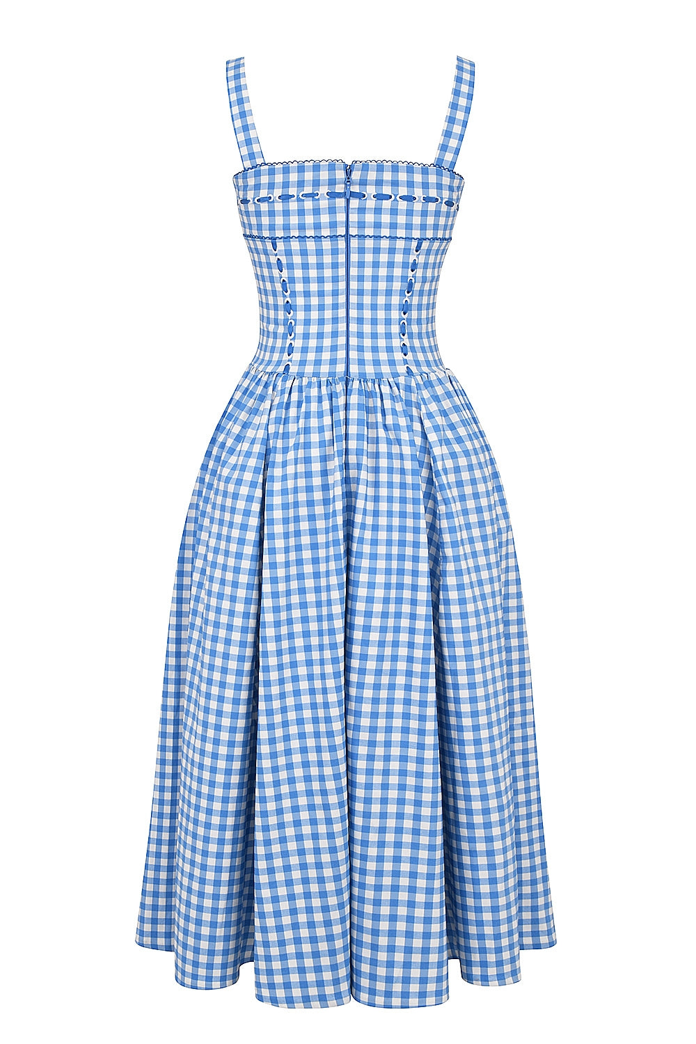 Lael Blue Gingham Midi Dress