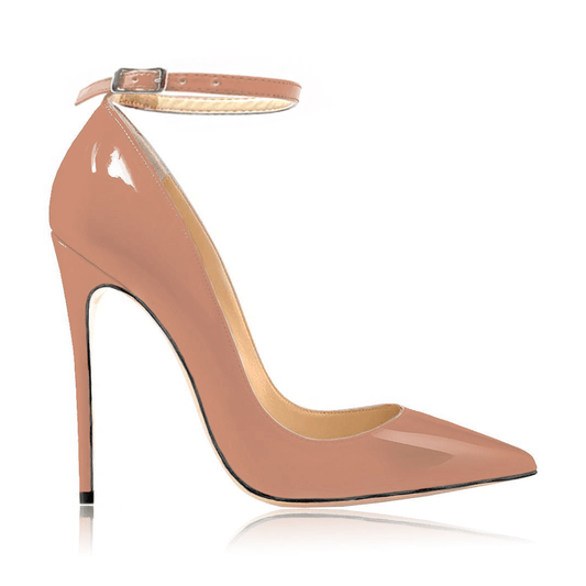 Gabriella Nude Strap Patent Leather Heels