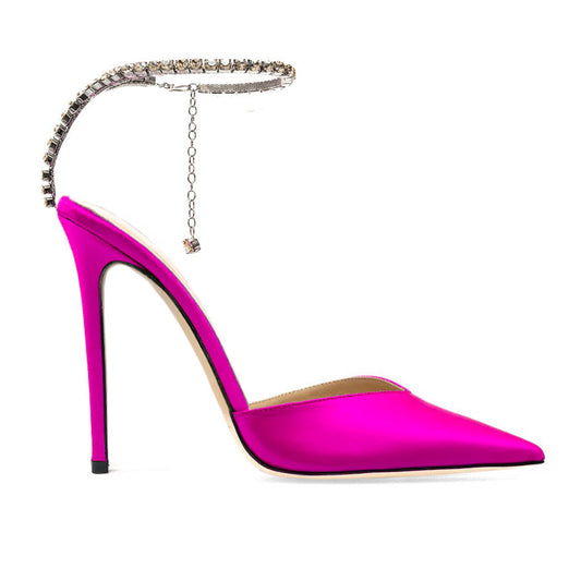 Charisma Fushcia Satin Slingback Sandals