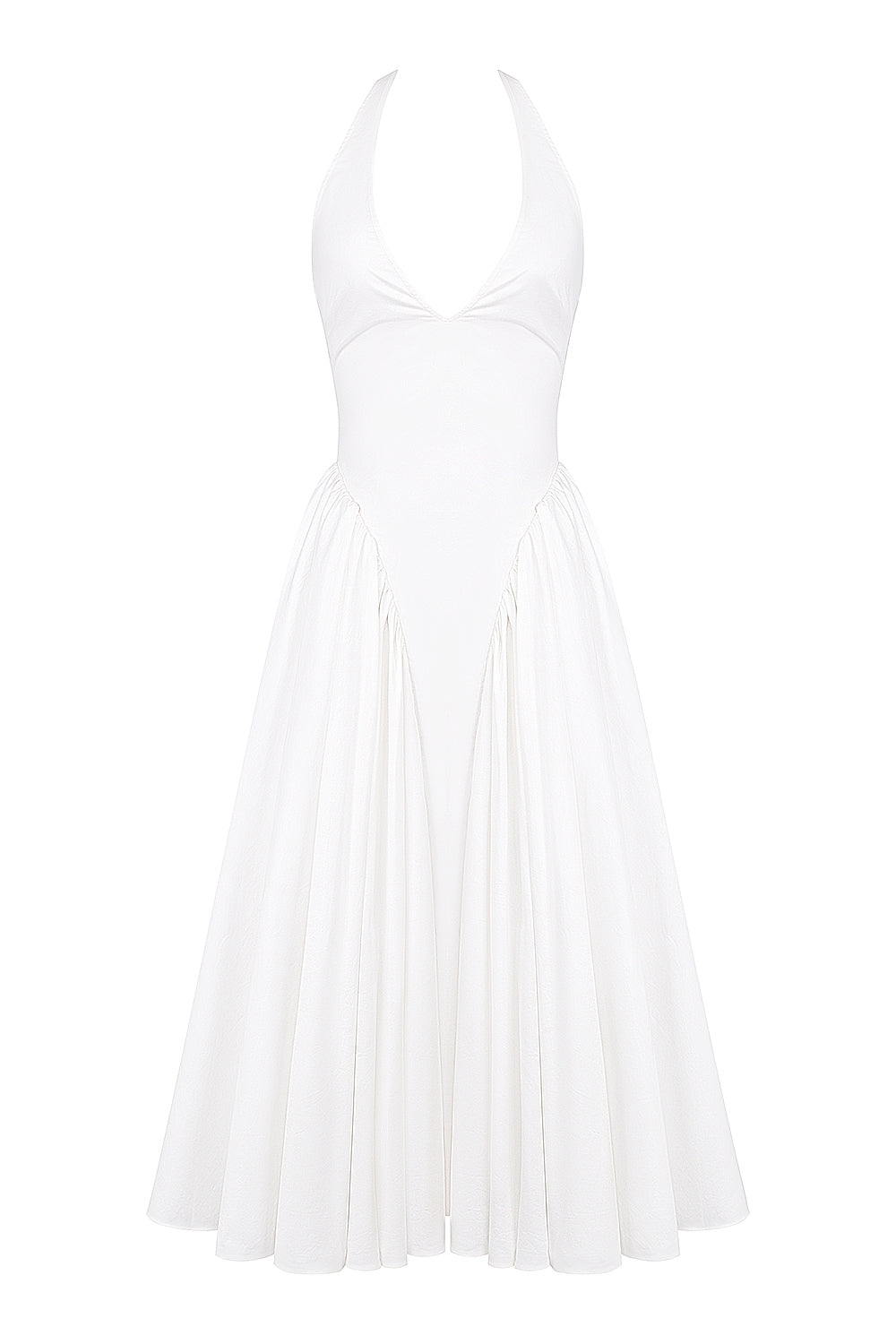 Amani White Halter Midi Dress