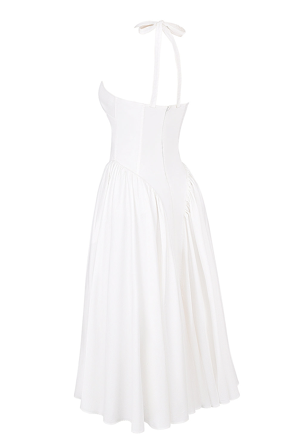 Amani White Halter Midi Dress