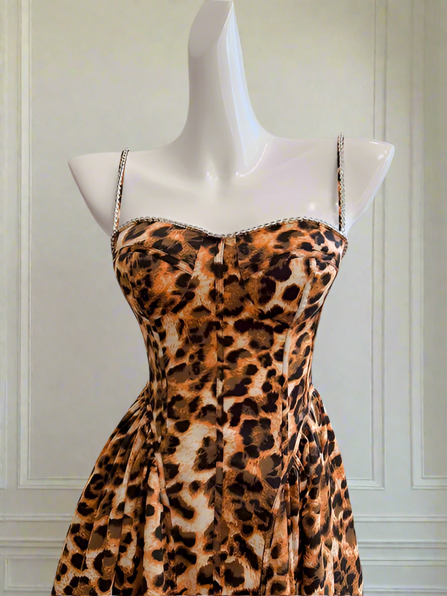 Abby Leopard Print Midi Dress