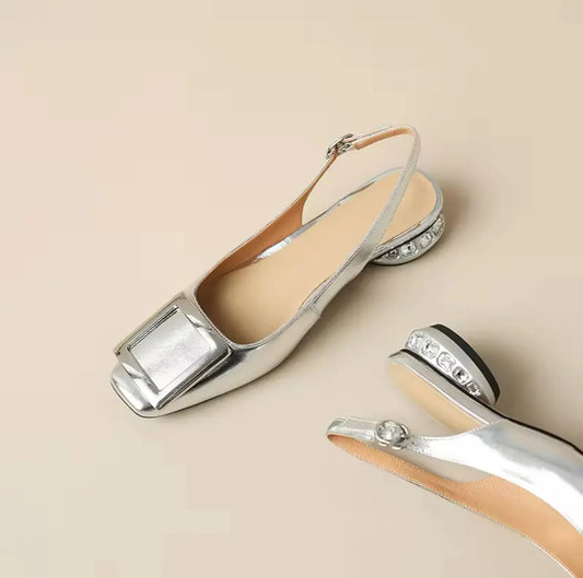 Madison Silver Flat Sandals   Queen Sheila Brand