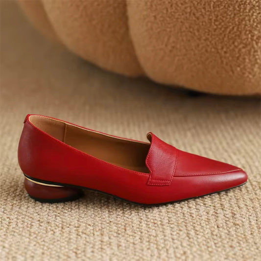 Callie Leather Flat Pointed Pumps