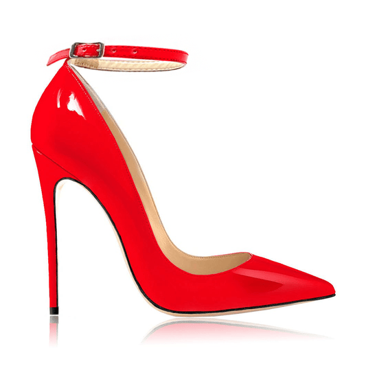 Gabriella Red Strap Patent Leather Heels