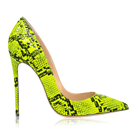 Eve Neon-Line Snake Print Pump Heels